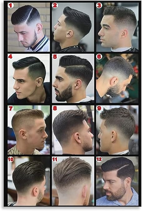 Barber shop hairstyle grid