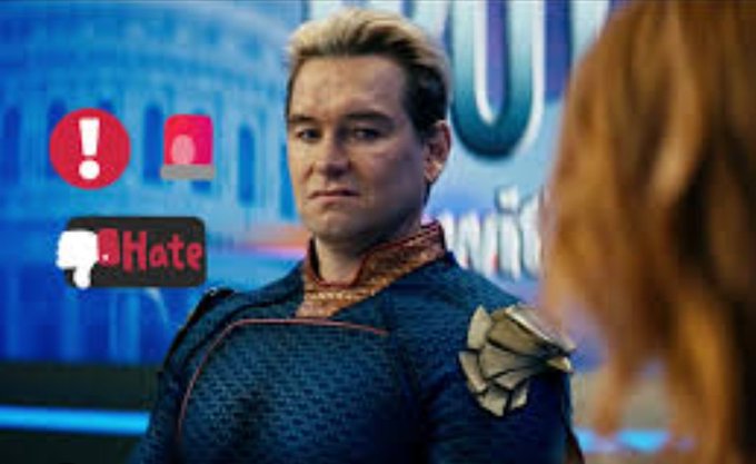 Homelander from The Boys looking disgusted