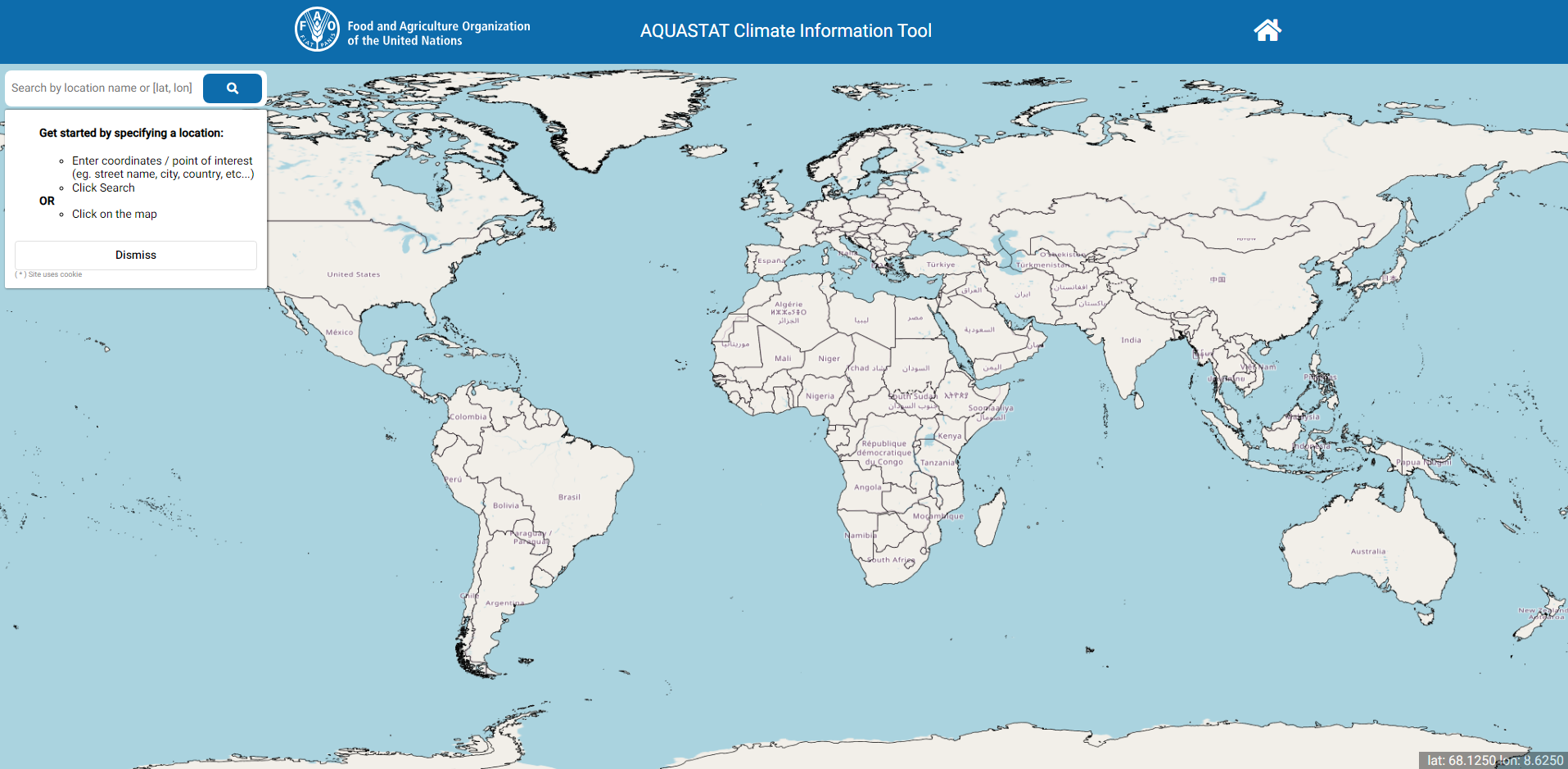 AQUASTAT Climate Information Tool website 