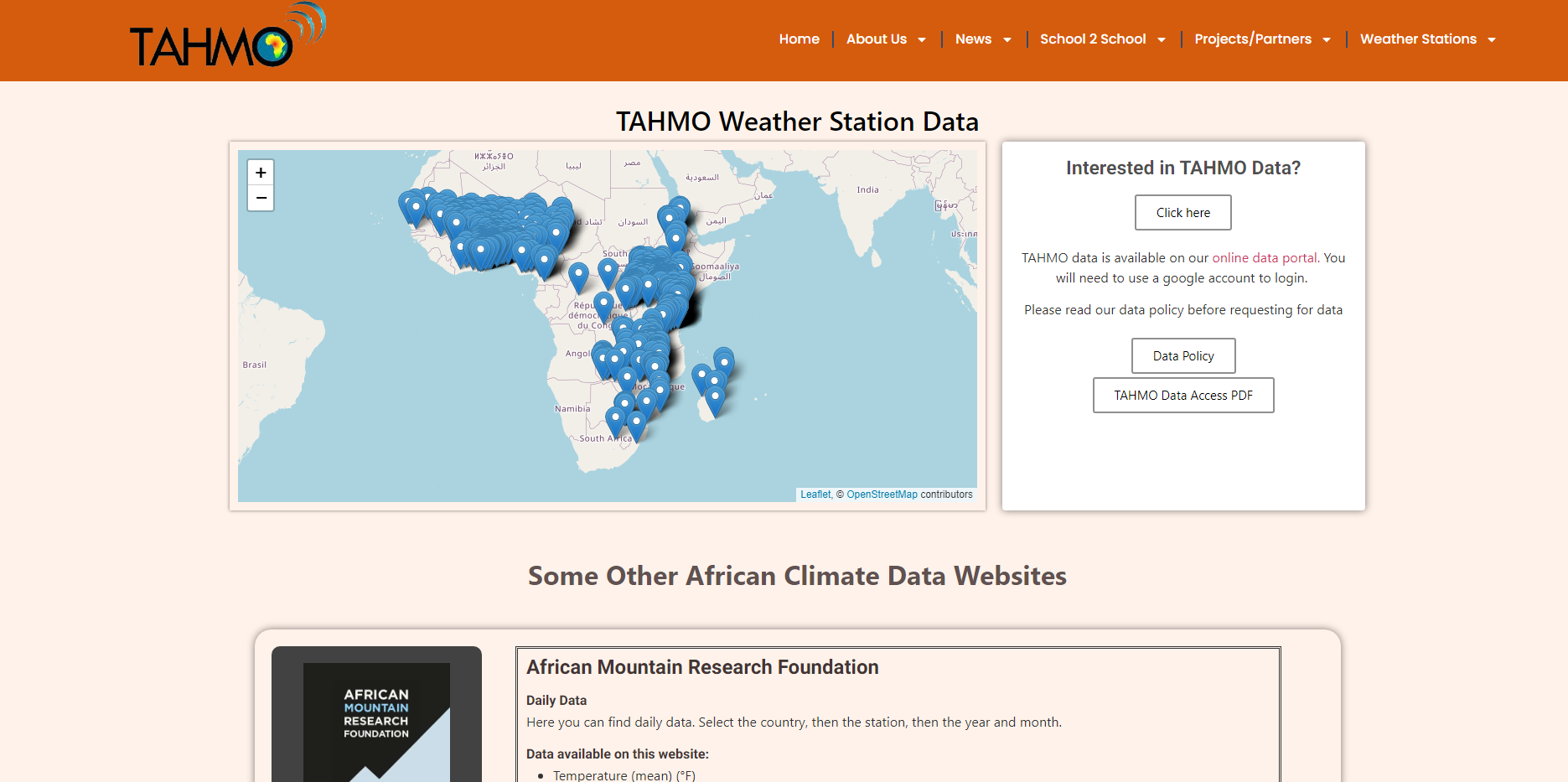 TAHMO (Trans-African Hydro-Meteorological Observatory) website 